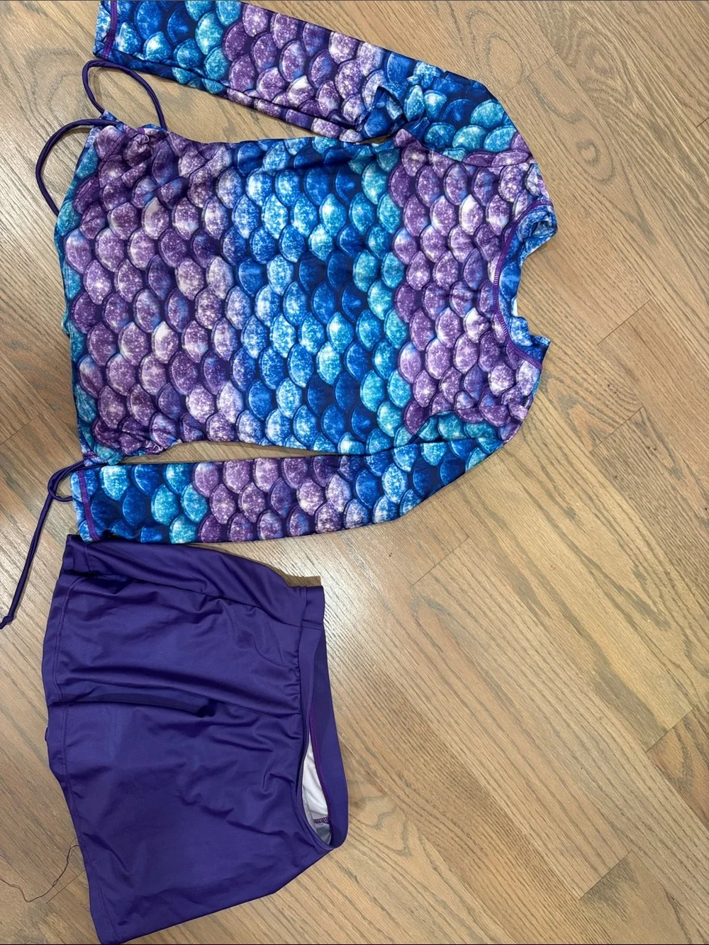 Liberty pro Kids Purple & Blue Mermaid Swim Set - Long Sleeve